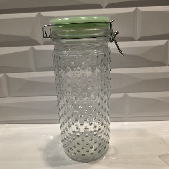 Amici Home Emma Jade Hobnail Glass Canister 48 Oz - Picture 1 of 8